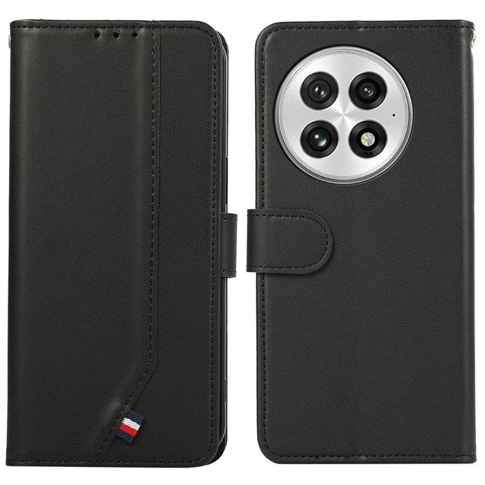 For OnePlus 13 Case RFID Blocking Flip Leather Phone Cover - Black - 1