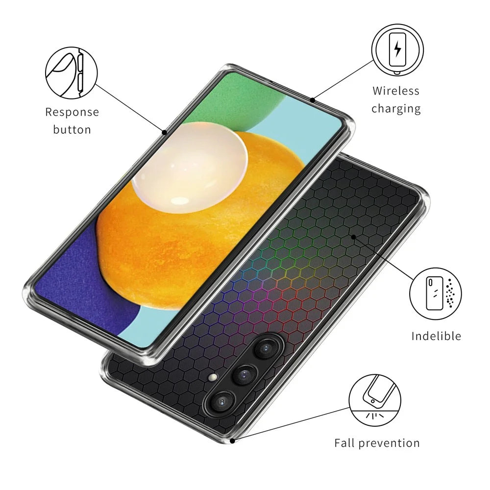 For Samsung Galaxy S25 Case Shock-Absorbent TPU Pattern Printed Phone Cover - Style K - 3