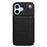 BKS-003 For iPhone 16 Case Tri-Fold Card Holder Kickstand TPU+Leather Back Cover with Shoulder Strap - Black - 3