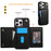 BKS-003 For iPhone 16 Pro Case Tri-Fold Card Holder Kickstand TPU+Leather Back Cover with Shoulder Strap - Black - 6