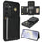 BKS-003 For Samsung Galaxy S24+ Case Tri-Fold Card Holder Kickstand TPU+Leather Back Cover with Shoulder Strap - Black - 1