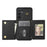 BKS-003 For Samsung Galaxy S24+ Case Tri-Fold Card Holder Kickstand TPU+Leather Back Cover with Shoulder Strap - Black - 3