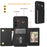 BKS-003 For Samsung Galaxy S24+ Case Tri-Fold Card Holder Kickstand TPU+Leather Back Cover with Shoulder Strap - Black - 5