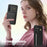 BKS-003 For Samsung Galaxy S24+ Case Tri-Fold Card Holder Kickstand TPU+Leather Back Cover with Shoulder Strap - Black - 7