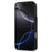 For iPhone 15 Pro Case with Wrist Strap Card Slots Rhombus Leather+TPU Phone Cover - Black - 3