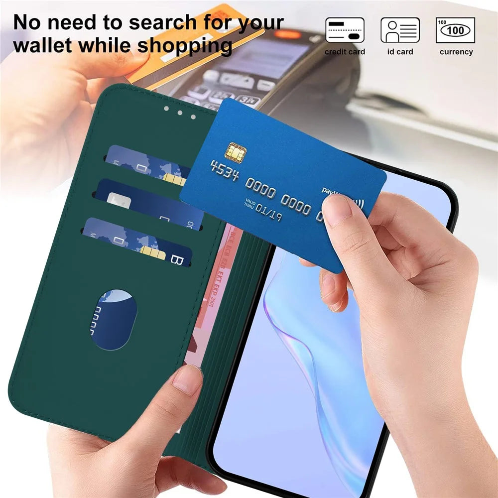 For iPhone 16 Case Solid Color Wallet Leather Phone Cover with Strap - Dark Green - 5