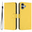 For iPhone 16 Plus Case Solid Color Wallet Leather Phone Cover with Strap - Lemon - 1