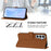For Samsung Galaxy A37 5G / A56 5G / A36 5G Case Solid Color Wallet Leather Phone Cover with Strap - Brown - 3