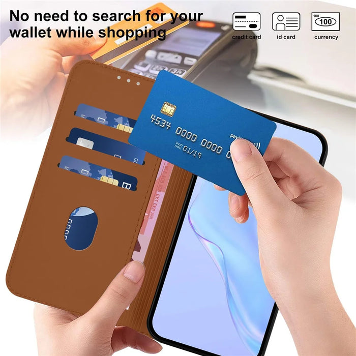For Samsung Galaxy A37 5G / A56 5G / A36 5G Case Solid Color Wallet Leather Phone Cover with Strap - Brown - 5