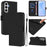 For Samsung Galaxy A34 5G Case Solid Color Wallet Leather Phone Cover with Strap - Black - 1