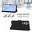 For Samsung Galaxy A34 5G Case Solid Color Wallet Leather Phone Cover with Strap - Black - 3