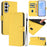 For Samsung Galaxy A14 4G / Galaxy A14 5G Case Solid Color Wallet Leather Phone Cover with Strap - Lemon - 1