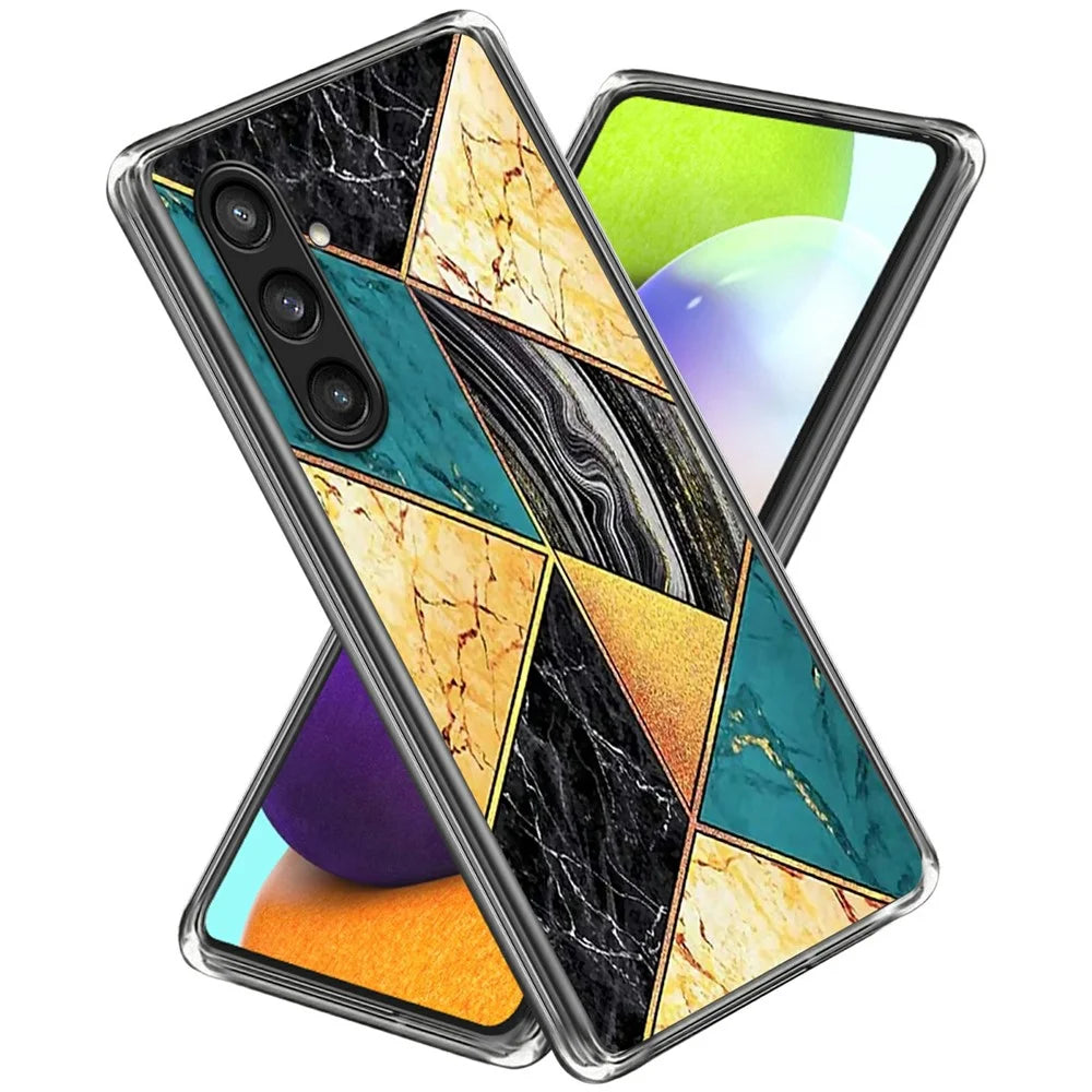 For Samsung Galaxy S24 FE Case Pattern Printing TPU Phone Back Cover - Splicing Marble - 1