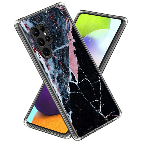 For Samsung Galaxy S25 Ultra Case Pattern Printing TPU Phone Back Cover - Black Marble - 1