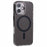 For iPhone 16 Case Compatible with MagSafe TPU+PC Phone Back Cover Rhinestone Decor - Transparent Black - 1