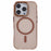 For iPhone 16 Pro Case Compatible with MagSafe TPU+PC Phone Back Cover Rhinestone Decor - Transparent Gold - 3