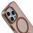 For iPhone 16 Pro Case Compatible with MagSafe TPU+PC Phone Back Cover Rhinestone Decor - Transparent Gold - 5