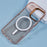 For iPhone 16 Pro Case Compatible with MagSafe TPU+PC Phone Back Cover Rhinestone Decor - Transparent Gold - 6