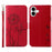 For iPhone 16 Plus Leather Case Wallet Phone Cover Dandelion Imprint - Red - 1
