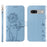 For Google Pixel 7a Leather Case Wallet Phone Cover Dandelion Imprint - Sky Blue - 1