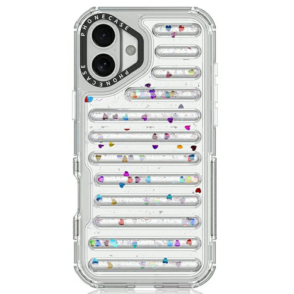 For iPhone 16 Plus Case Capsule Glitter PC + TPU Phone Protective Cover - Sequins - 1