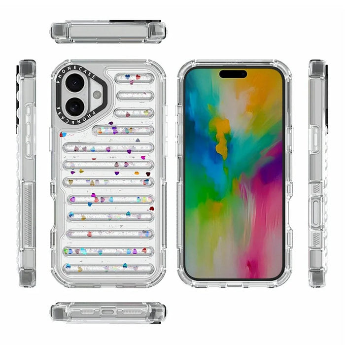 For iPhone 16 Plus Case Capsule Glitter PC + TPU Phone Protective Cover - Sequins - 2