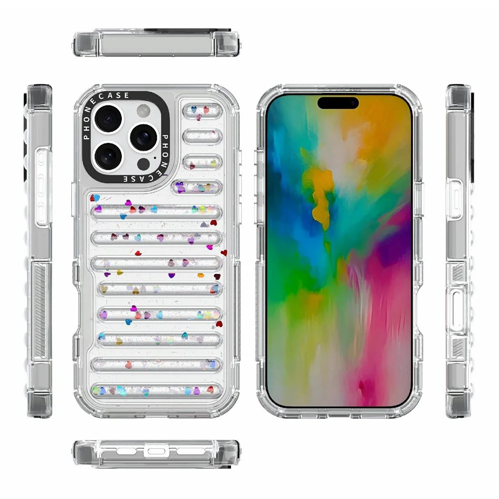 For iPhone 16 Pro Case Capsule Glitter PC + TPU Phone Protective Cover - Sequins - 2