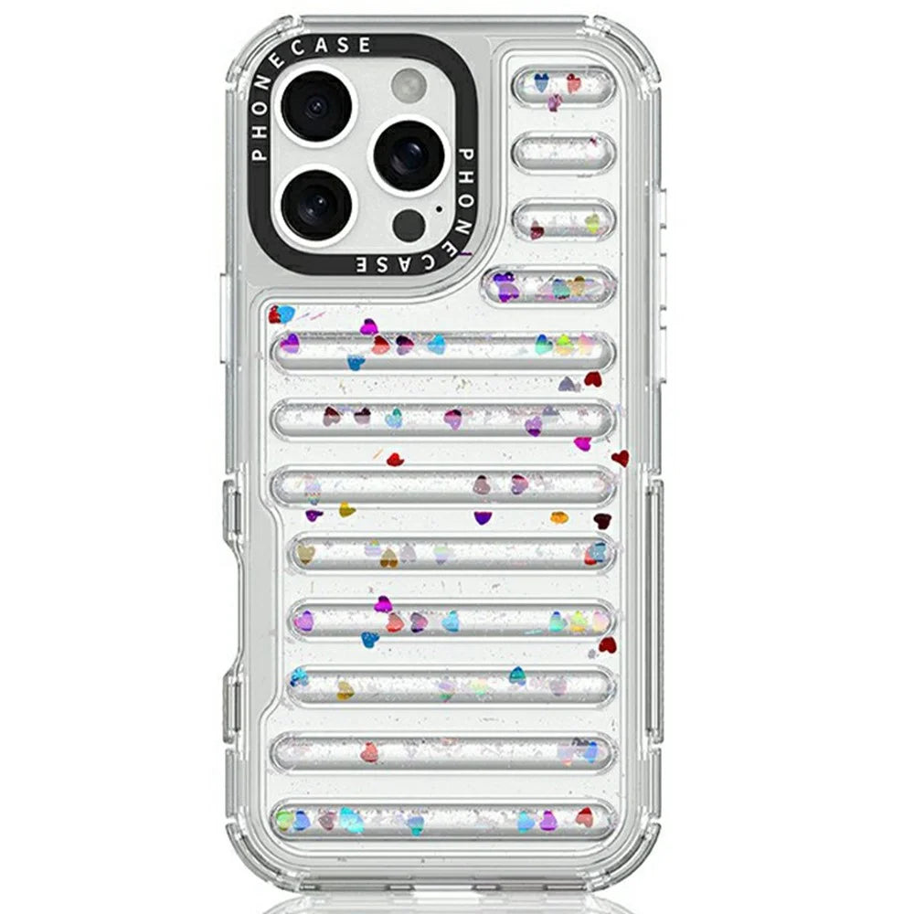 For iPhone 16 Pro Max Case Capsule Glitter PC + TPU Phone Protective Cover - Sequins - 1