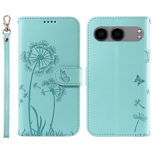 For OnePlus Nord 4 Leather Case Wallet Phone Cover Dandelion Imprint - Green - 1