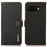 KHAZNEH For Google Pixel 9a Case Genuine Cow Leather RFID Blocking Wallet Phone Cover - Black - 1
