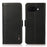 KHAZNEH For Google Pixel 9a Phone Case Genuine Cow Leather Cover RFID Blocking - Black - 1