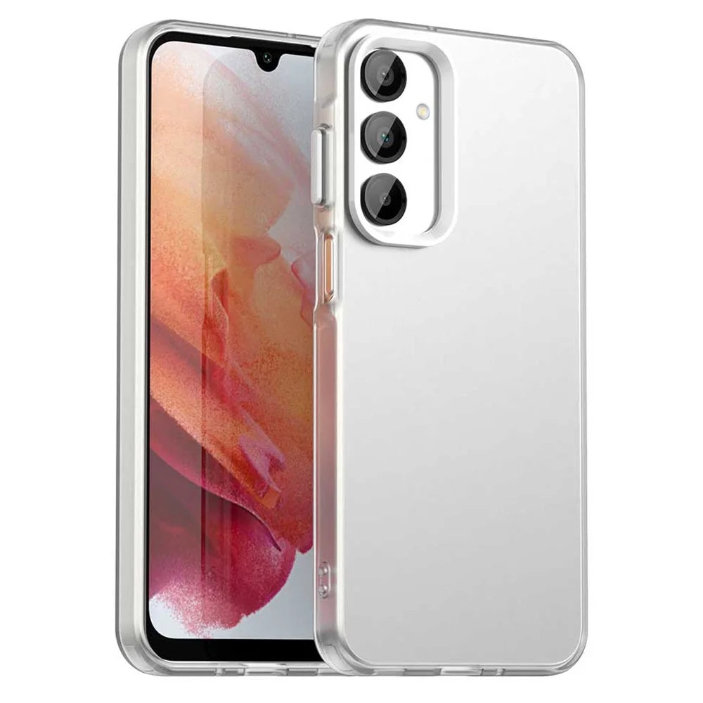 For Samsung Galaxy A36 5G / A56 5G Case PC+TPU+PET Matte Anti-Drop Phone Back Cover - White - 1