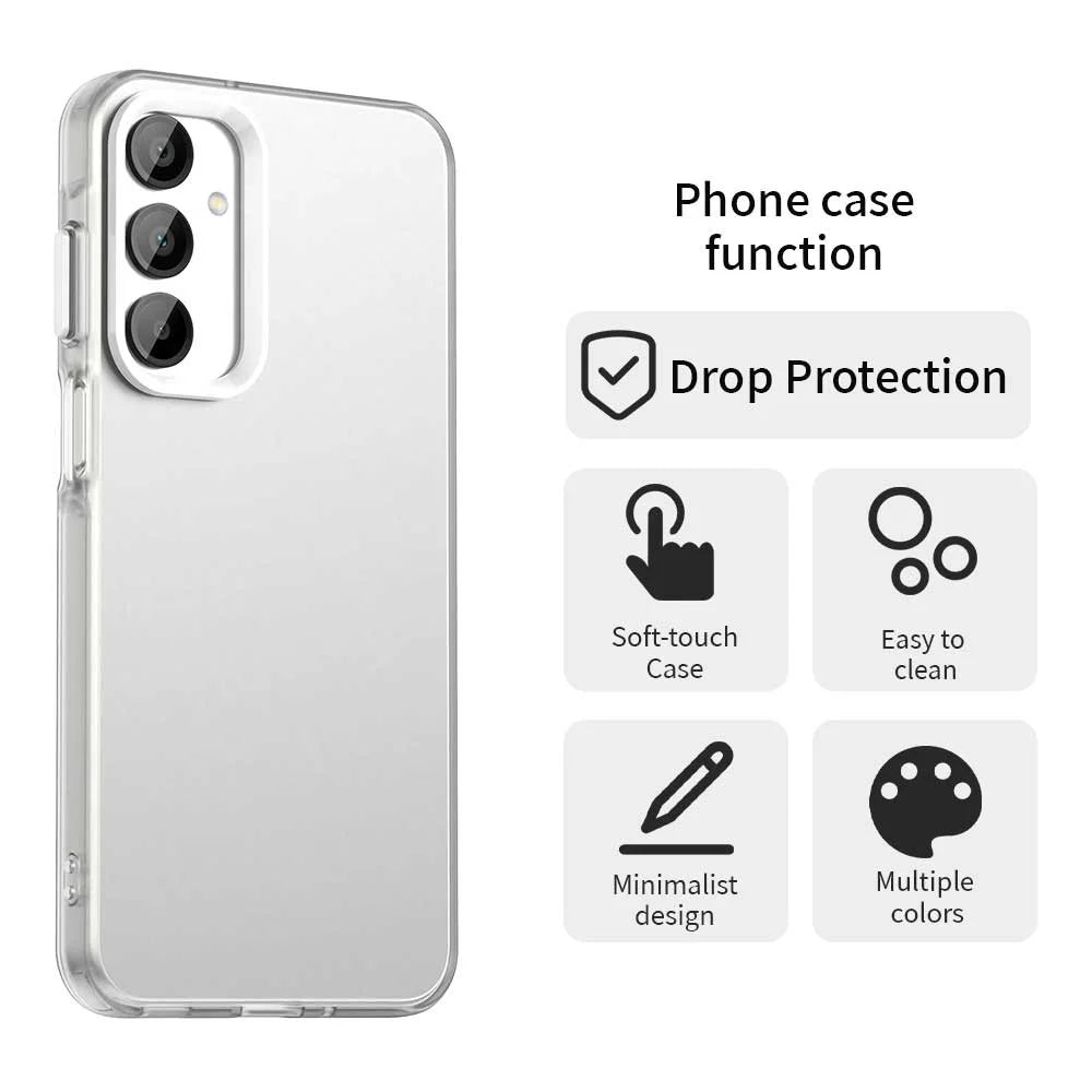 For Samsung Galaxy A36 5G / A56 5G Case PC+TPU+PET Matte Anti-Drop Phone Back Cover - White - 4