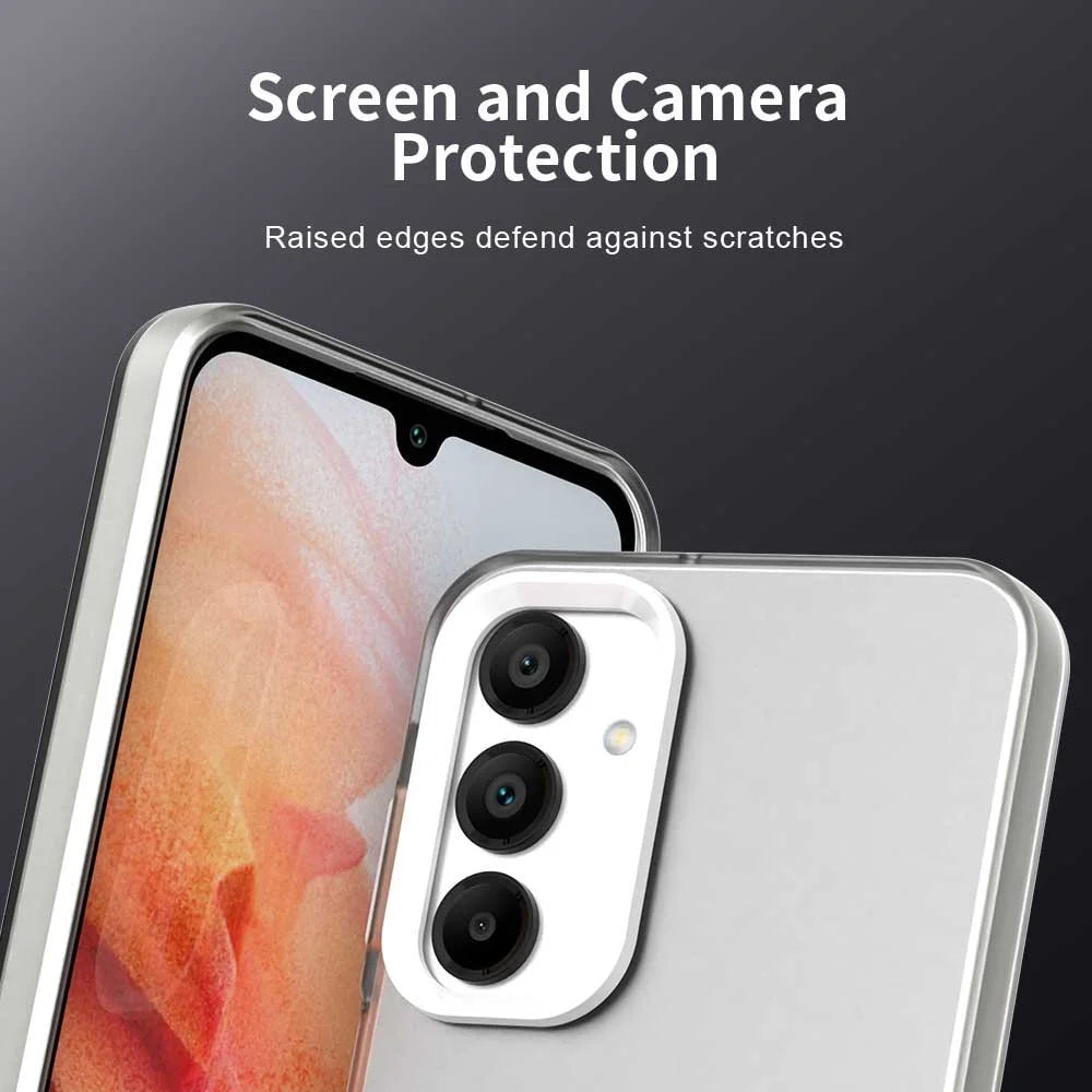For Samsung Galaxy A36 5G / A56 5G Case PC+TPU+PET Matte Anti-Drop Phone Back Cover - White - 7