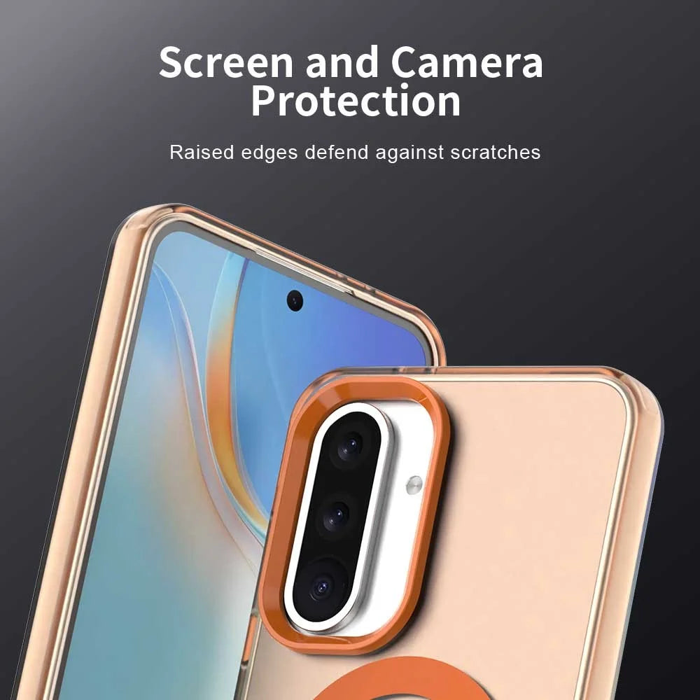 For Samsung Galaxy A36 5G / A56 5G Magnetic Case PC+TPU+PET Anti-Drop Phone Cover - Orange - 7