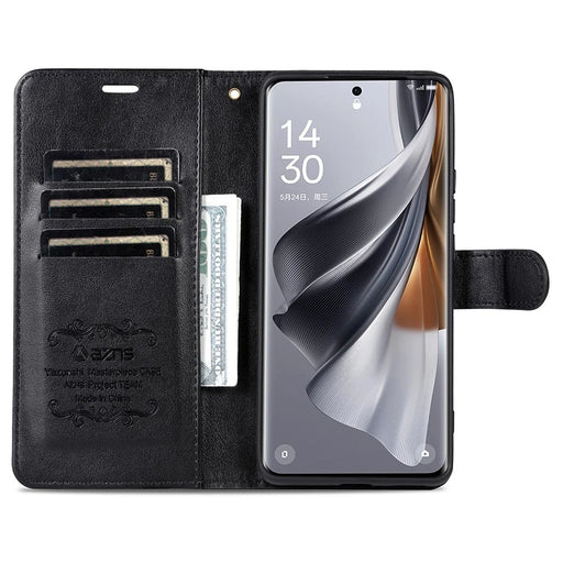 AZNS For Samsung Galaxy S25+ Case Anti-Scratch PU Leather Stand Wallet Phone Cover - Black - 2
