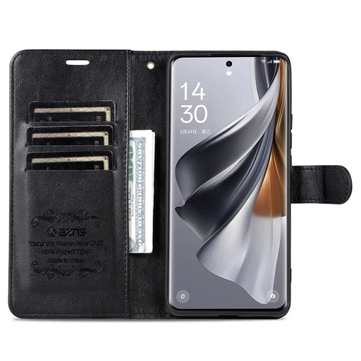 AZNS For Samsung Galaxy S25 Ultra Case Anti-Scratch PU Leather Stand Wallet Phone Cover - Black - 2