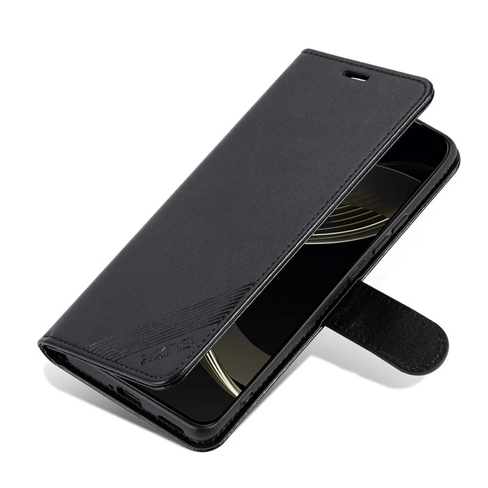 AZNS For Samsung Galaxy S24+ Case Anti-Scratch PU Leather Stand Wallet Phone Cover - Black - 6