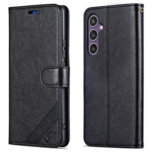 AZNS For Samsung Galaxy A15 5G  /  4G Case Anti-Scratch PU Leather Stand Wallet Phone Cover - Black - 1