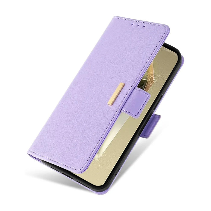 For Samsung Galaxy S24 Ultra Leather Wallet Case RFID Blocking Stand Cover with Hand Strap - Purple - 4