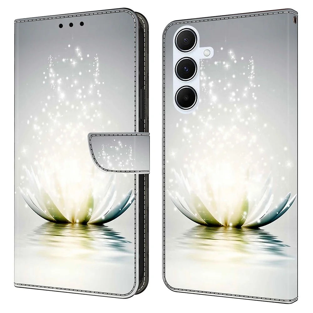 For Samsung Galaxy A16 5G  /  4G Case 3D Pattern PU Leather Wallet Phone Cover with Stand - Lotus - 1