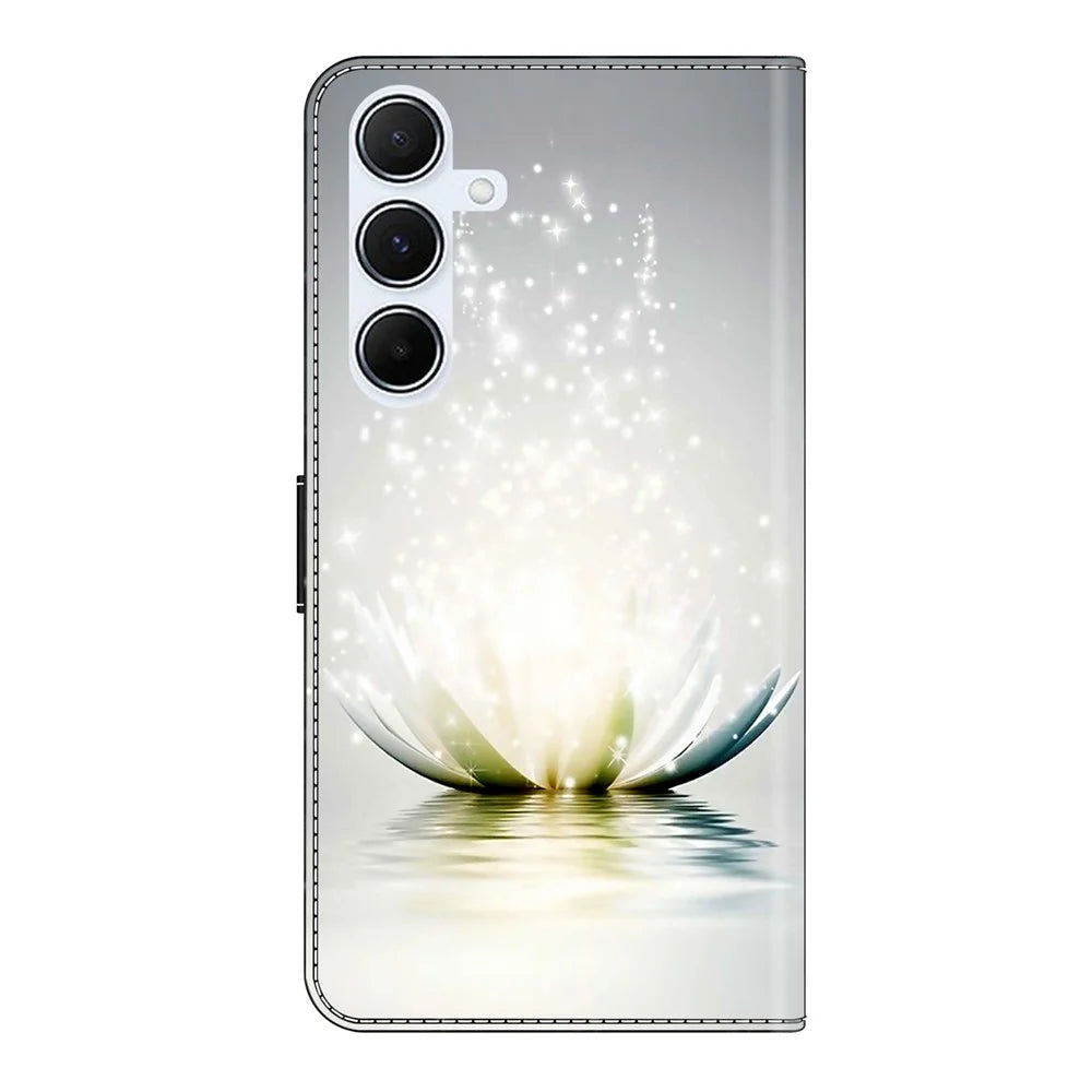 For Samsung Galaxy A16 5G  /  4G Case 3D Pattern PU Leather Wallet Phone Cover with Stand - Lotus - 6