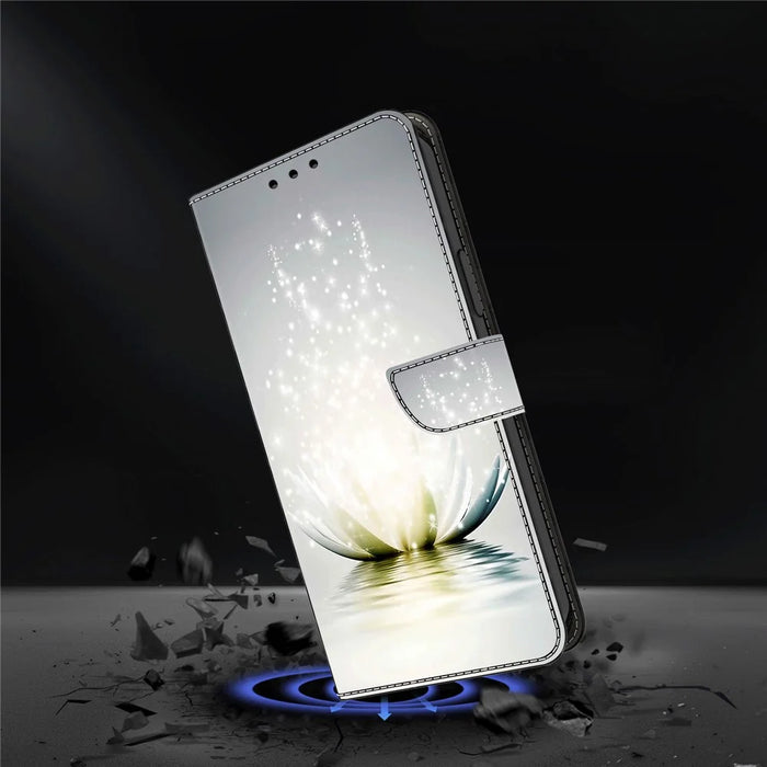 For Samsung Galaxy S25+ Case 3D Pattern PU Leather Wallet Phone Cover with Stand - Lotus - 4