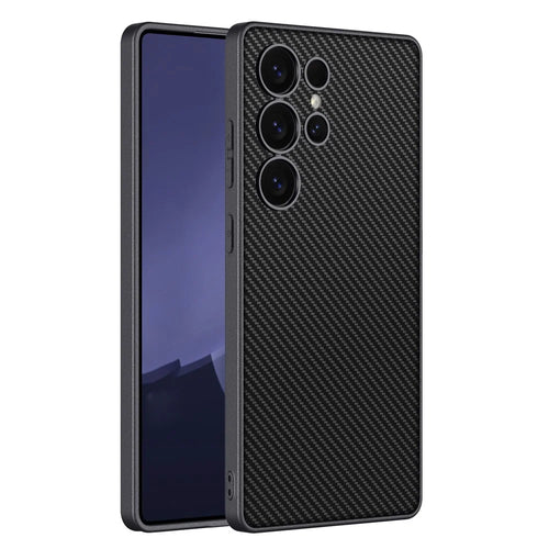 GKK For Samsung Galaxy S25 Ultra Case PU+TPU+PC Anti-Drop PC Phone Cover - Carbon Fiber Texture - 1