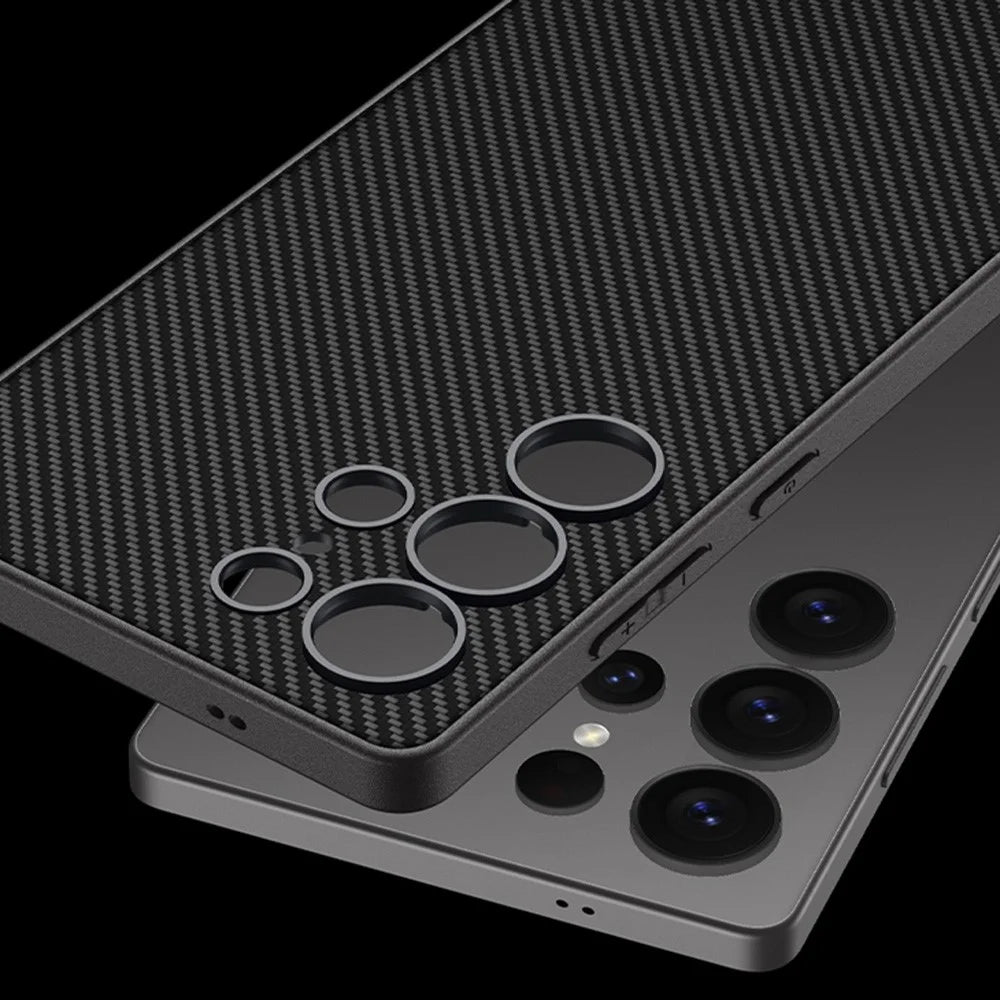 GKK For Samsung Galaxy S25 Ultra Case PU+TPU+PC Anti-Drop PC Phone Cover - Carbon Fiber Texture - 2
