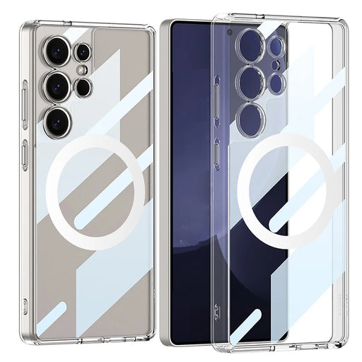 GKK For Samsung Galaxy S25 Ultra Magnetic Case TPU+PC Clear Phone Back Cover - Transparent - 1