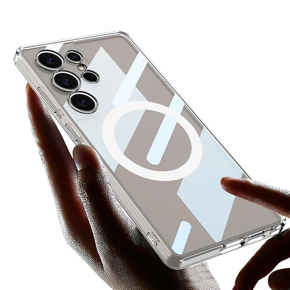 GKK For Samsung Galaxy S25 Ultra Magnetic Case TPU+PC Clear Phone Back Cover - Transparent - 3