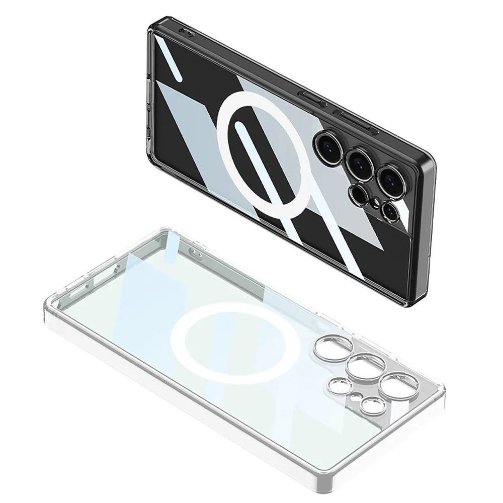 GKK For Samsung Galaxy S25 Ultra Magnetic Case TPU+PC Clear Phone Back Cover - Transparent - 5