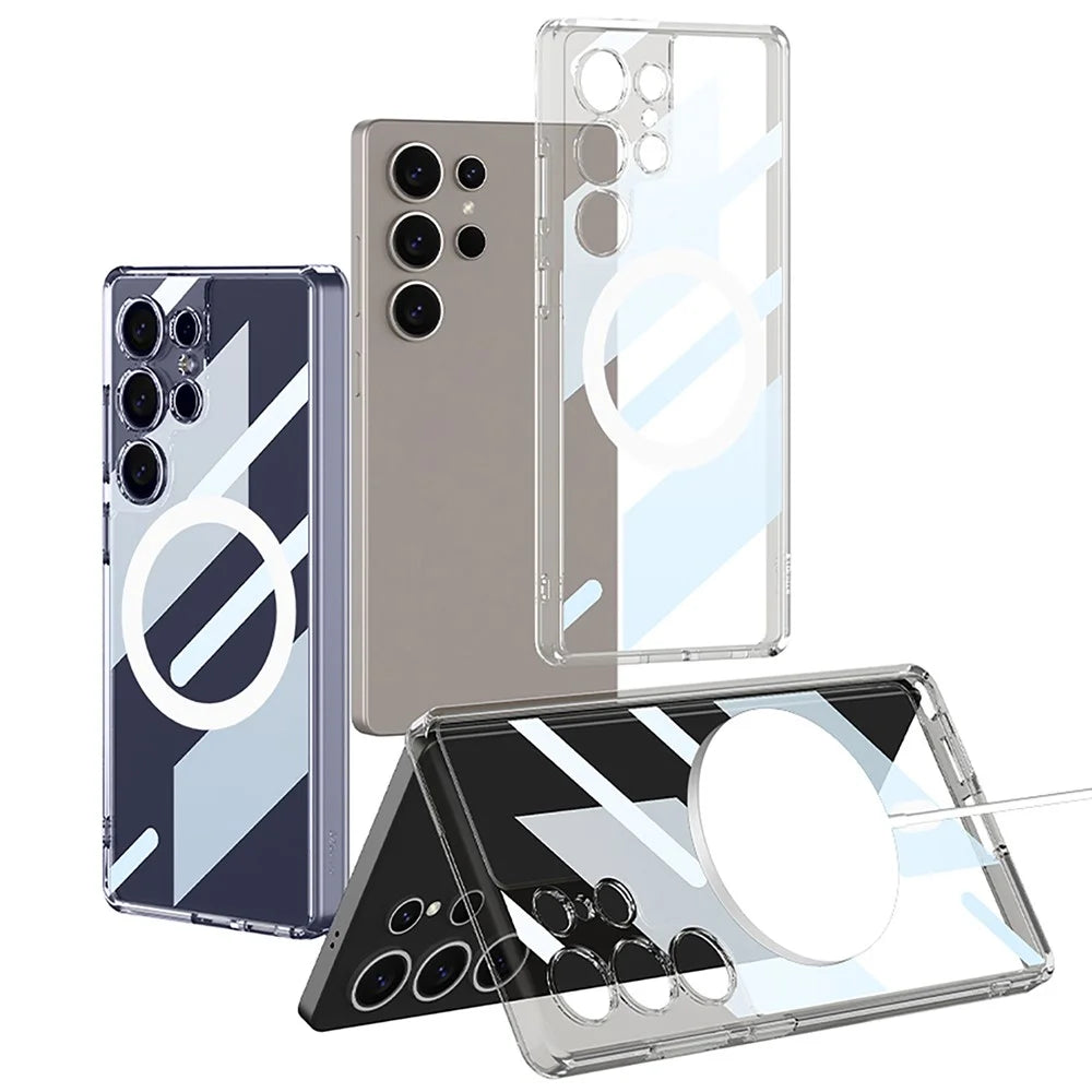 GKK For Samsung Galaxy S25 Ultra Magnetic Case TPU+PC Clear Phone Back Cover - Transparent - 7