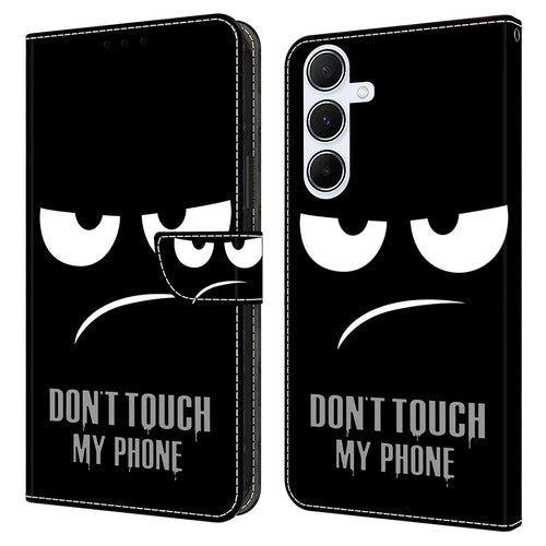 For Samsung Galaxy A16 5G  /  4G Case Magnetic Clasp 3D Pattern Leather Wallet Phone Cover - Don't Touch My Phone - 1